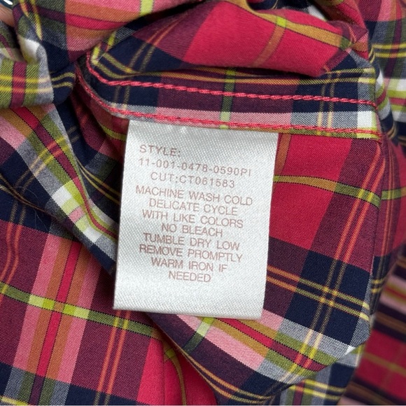 SOLD Stetson Plaid Snap Button Western Shirt Men’s Size Medium - Picture 9 of 10